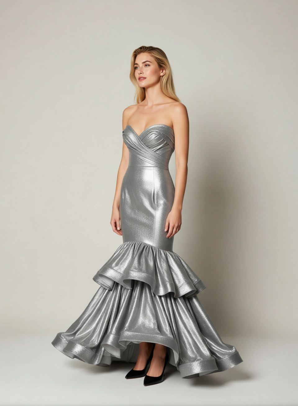 AI model 45 degree left pose